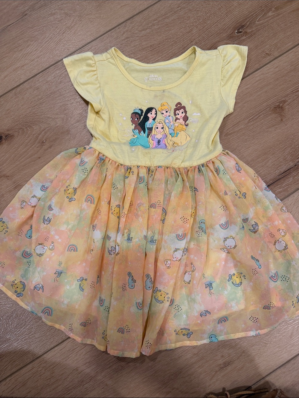 Disney Yellow Princess Tulle Dress with Pastel Skirt